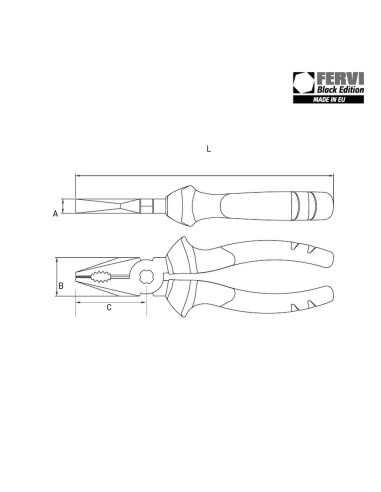 2 - PINZE UNIVERSALI IN ACCIAIO MULTIUSO 200 MM FERVI BE30/20
