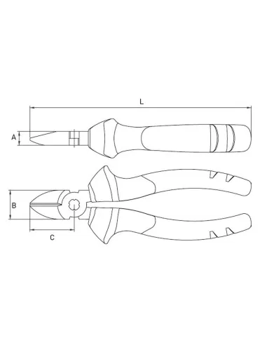 2 - TRONCHESE A TAGLIENTE DIAGONALE IN ACCIAIO 160 MM PINZA FERVI BE31/14