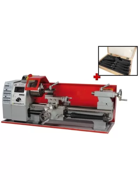 Tornio parallelo metallo velocita' variabile holzmann ed400fd + utensili 9tlg10