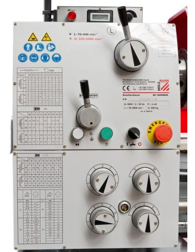 Tornio parallelo da ferro metallo con visualizzatore 400v holzmann ed1000fbdig