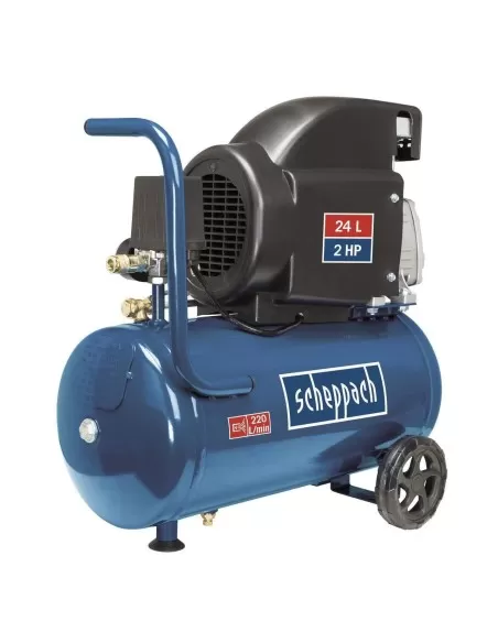 1 - Compressore aria lubrificato 24 litri 2,0 hp 8 bar Scheppach hc26