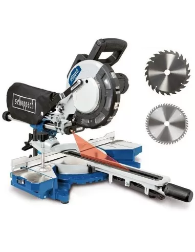 1 - Troncatrice radiale per legno Scheppach hm216 2000w con 2 dischi