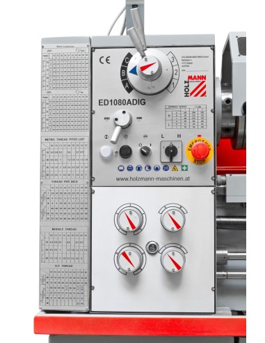 4 - Tornio parallelo da ferro metallo con visualizzatore 400v holzmann ed1080adig