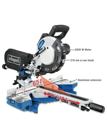 4 - Troncatrice radiale per legno Scheppach hm216 2000w con 2 dischi 4 - Troncatrice radiale per legno Scheppach hm216 2000w con 2 dischi