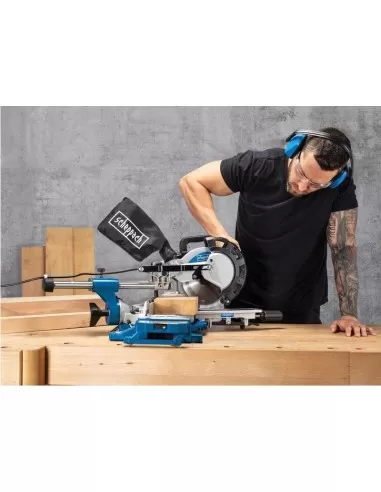 5 - Troncatrice radiale per legno Scheppach hm216 2000w con 2 dischi