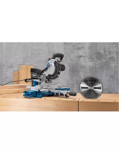 6 - Troncatrice radiale per legno Scheppach hm216 2000w con 2 dischi