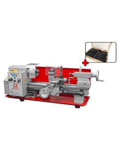 Tornio parallelo ferro metallo holzmann ed300eco + set 9 pz utensili 9tlg10