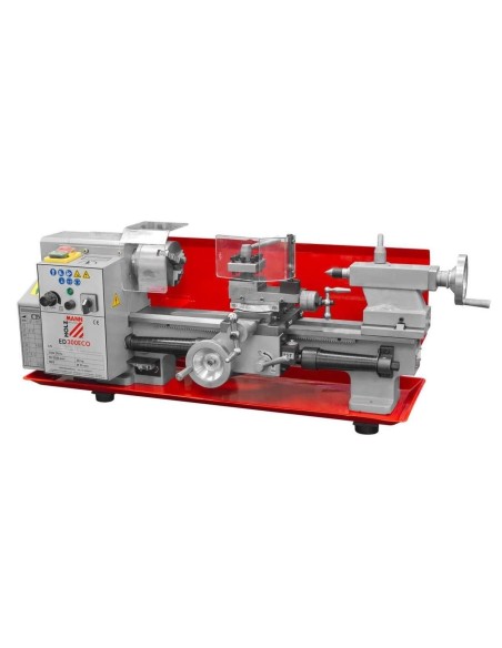 Tornio parallelo ferro metallo holzmann ed300eco + set 9 pz utensili 9tlg10