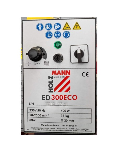 Tornio parallelo ferro metallo holzmann ed300eco + set 9 pz utensili 9tlg10