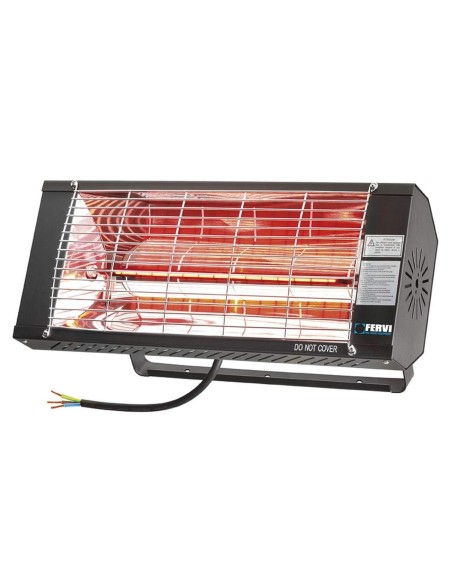 Riscaldatore elettrico a raggi infrarossi ip20 fissaggio parete 2000w Fervi r610