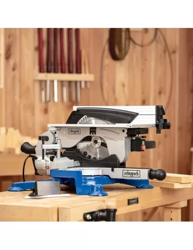 6 - Troncatrice combinata per legno con pianetto lama 254mm 1800w Scheppach hm100t