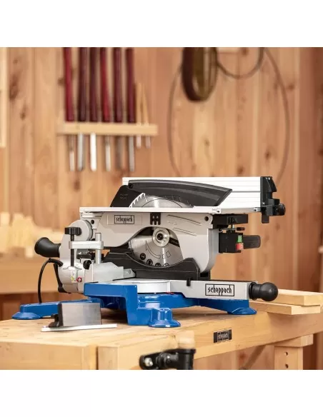 6 - Troncatrice combinata per legno con pianetto lama 254mm 1800w Scheppach hm100t