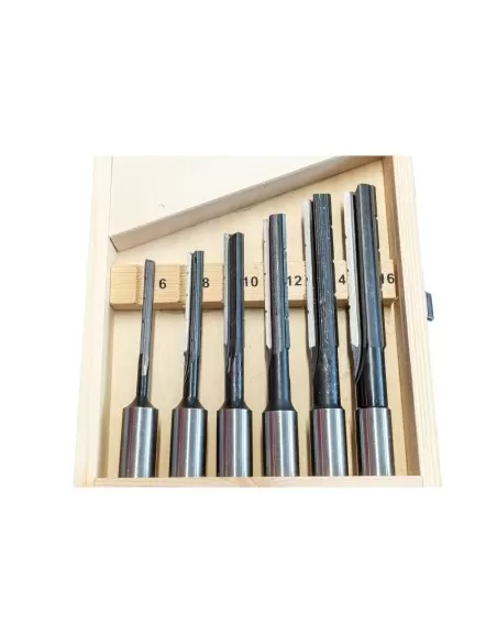 Set di punte per mortasa ø 6-8-10-12-14-16 rotazione destra holzmann ll6tlgr