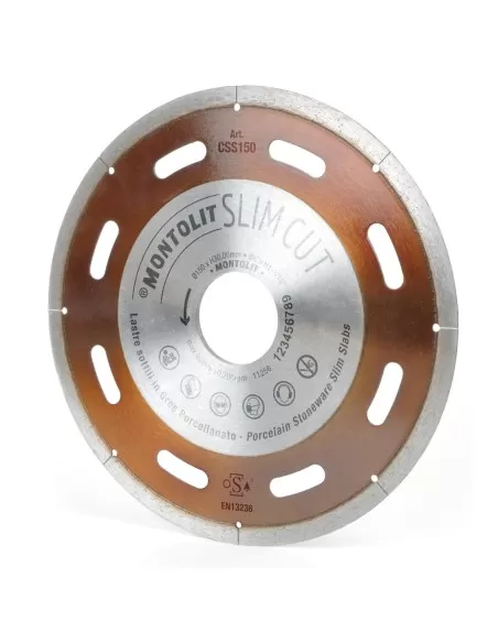 1 - DISCO DIAMANTATO SUPERSOTTILE PER GRES PORCELLANATO MONTOLIT CSS SLIM CUT