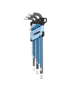 Set 9 pz chiavi esagonali lunghe a l testa sferica Fervi 0545/ef