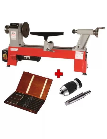 Tornio Holzmann d460fxl con attacco mandrino, mandrino e sgorbie h8tlg