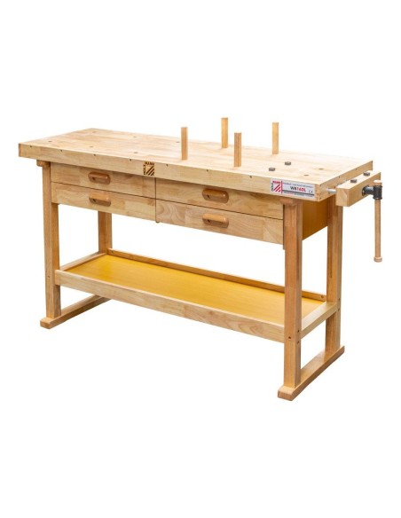 Banco da lavoro in legno officina falegname 4 cassetti holzmann wb162l