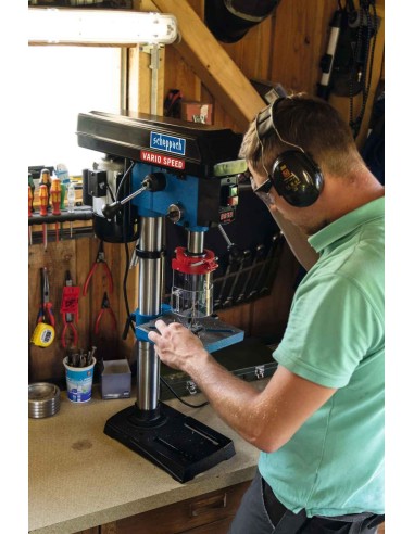 Trapano a colonna da banco velocita' regolabile +laser 550 w Scheppach dp19vario