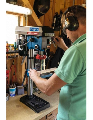 Trapano a colonna da banco velocita' regolabile +laser 550 w Scheppach dp19vario