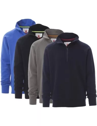 1 - Felpa mezza zip cerniera corta Payper austin maglia in cotone uomo