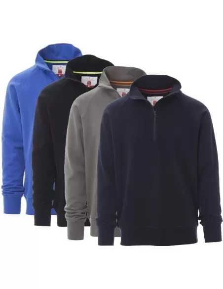 1 - Felpa mezza zip cerniera corta Payper austin maglia in cotone uomo