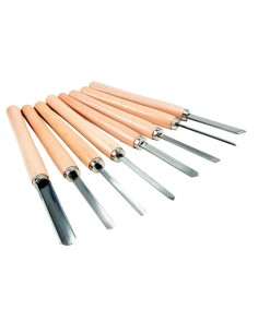 Set 8 pezzi scalpelli sgorbie per tornio da legno Scheppach