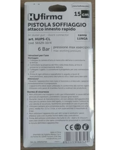2 - Pistola soffiaggio aria compressa canna lunga hufirma rp8033-4l