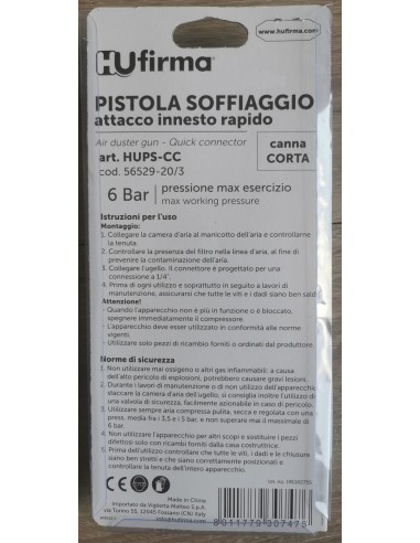 3 - Pistola soffiaggio aria compressa compressore hufirma rp8033-4