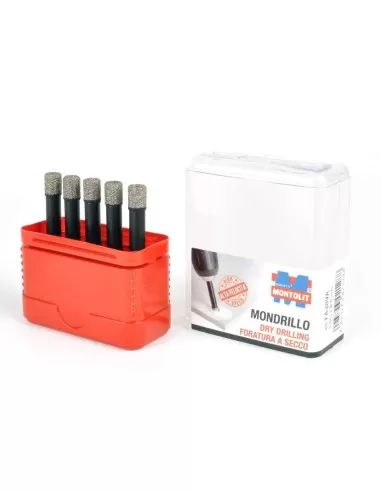 1 - KIT DI 5 FRESE DIAMANTATE A SECCO E UMIDO MONTOLIT MONDRILLO FAJ08 8 MM