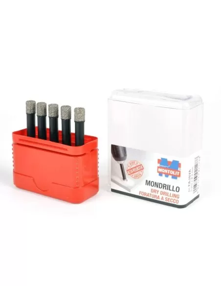 1 - KIT DI 5 FRESE DIAMANTATE A SECCO E UMIDO MONTOLIT MONDRILLO FAJ08 8 MM