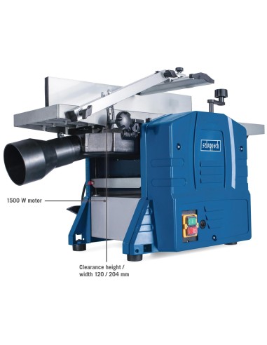 Pialla a filo e spessore combinata per legno 1500 w 204 mm Scheppach hms860