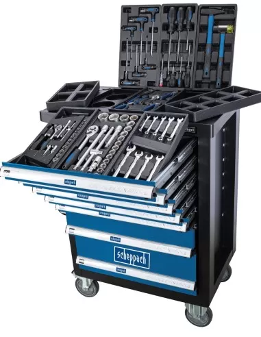 Carrello porta attrezzi per officina con utensili 70pz Scheppach tw1100