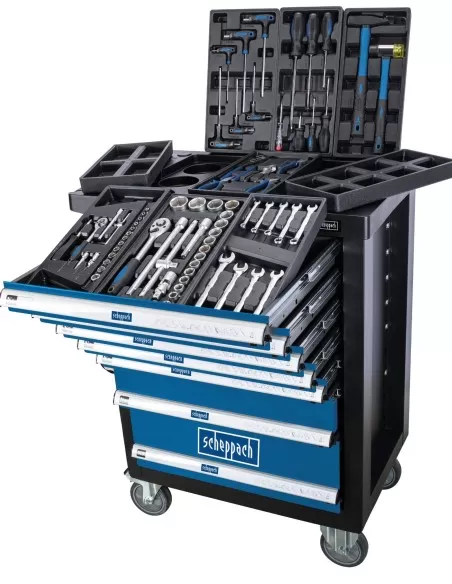 Carrello porta attrezzi per officina con utensili 70pz Scheppach tw1100