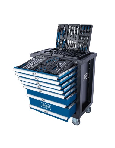 Carrello porta attrezzi per officina con utensili 70pz Scheppach tw1100