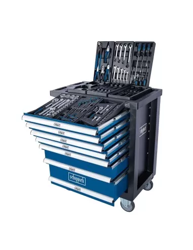 Carrello porta attrezzi per officina con utensili 70pz Scheppach tw1100