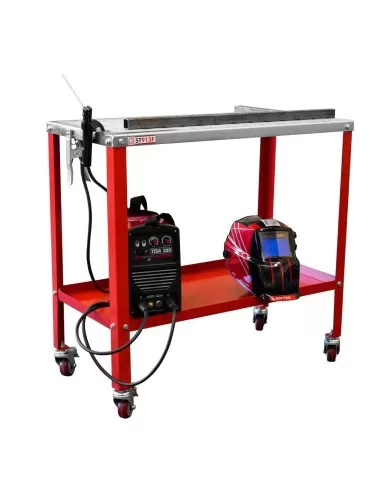 2 - Carrello tavolo per saldatura saldare con ruote holzmann st915f