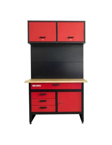1 - Banco da lavoro tavolo officina cassetti parete porta utensili whl1200