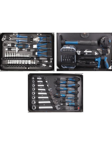 Valigia porta utensili con set di chiavi e inserti 101pz Scheppach tb150
