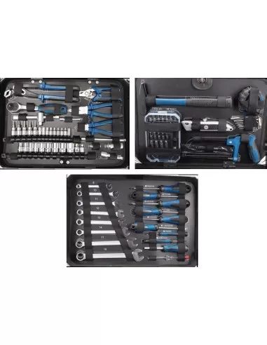 2 - Valigia porta utensili con set di chiavi e inserti 101pz Scheppach tb150