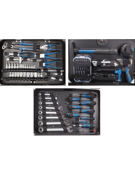 Valigia porta utensili con set di chiavi e inserti 101pz Scheppach tb150