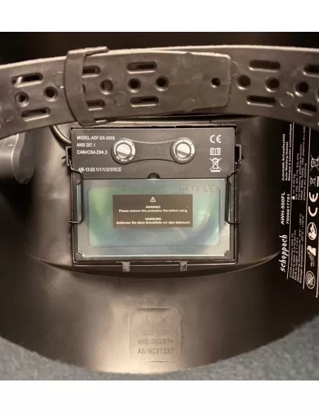 2 - Maschera casco da saldatura saldatore autoscurante Scheppach awh-500bl