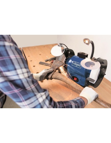 Smerigliatrice da banco Scheppach bg200al da 8" ø200 550w con doppio disco