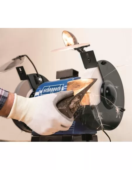 Smerigliatrice da banco Scheppach bg200al da 8" ø200 550w con doppio disco