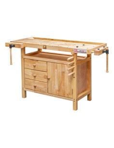 Banco da lavoro in legno officina falegname cassetto morsa holzmann wb138c