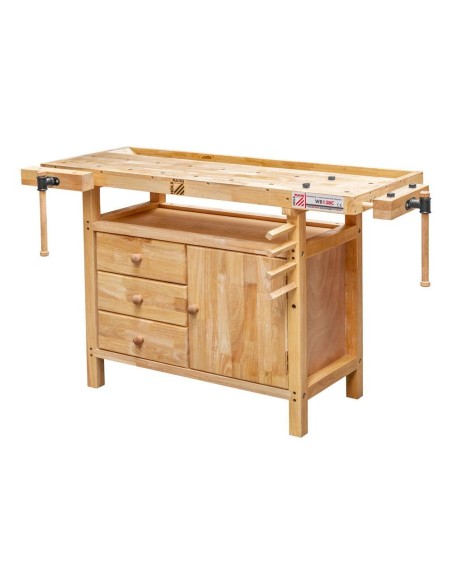 Banco da lavoro in legno officina falegname cassetto morsa holzmann wb138c