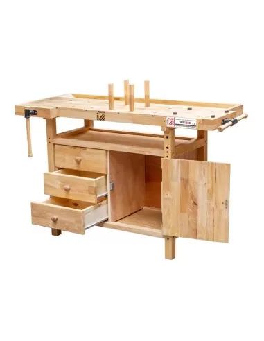 3 - Banco da lavoro in legno officina falegname cassetto morsa holzmann wb138c