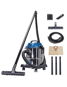 1 - Bidone aspiratutto Scheppach nts20 fusto in inox 20lt 1200w