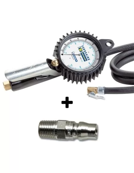 1 - Pistola gonfiaggio wonder by MICHELIN bar psi manometro pneumatici gomme + raccordo rng4101