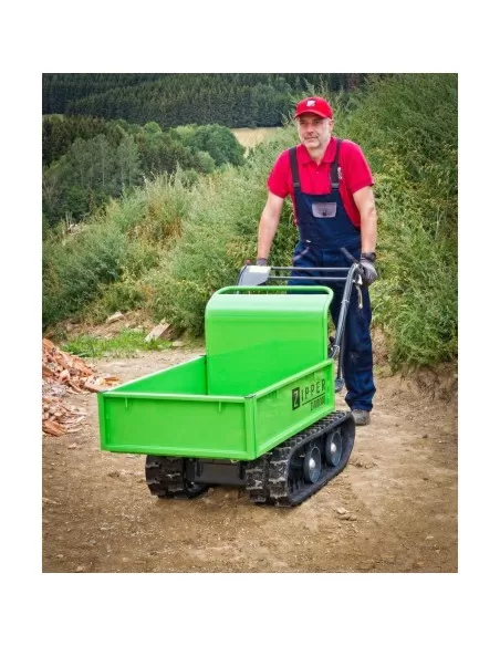 4 - Motocarriola a cingoli cingolata a benzina 196cc 300kg dumper Zipper zi-md300