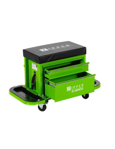 2 - Sgabello carrello 2 cassetti con ruote officina auto moto Zipper zi-mhks3